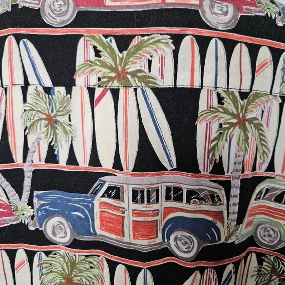 Line Two Vintage Shirt Women's XL Hawaiian Surfboard Rockabilly 50's - Picture 2 of 9